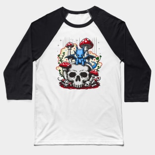 Tiny Dragon and Rotten Skull Baseball T-Shirt
